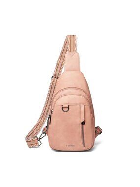 Faux Leather Sling Bag Crossbody Anti Theft Daypack Travel Purse